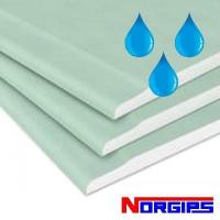 Гипсокартон Влагостойкий Стеновой 12,5*1200*3000 NORGIPS РП