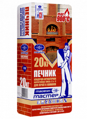 Тайфун Мастер ТМ-Печник10кг (клад-штукат жарост смесь для печ, и камин