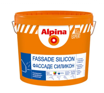 Краска ВД-АК Alpina EXPERT Fassade Silicon База 1, белая, 10л/15,8кг